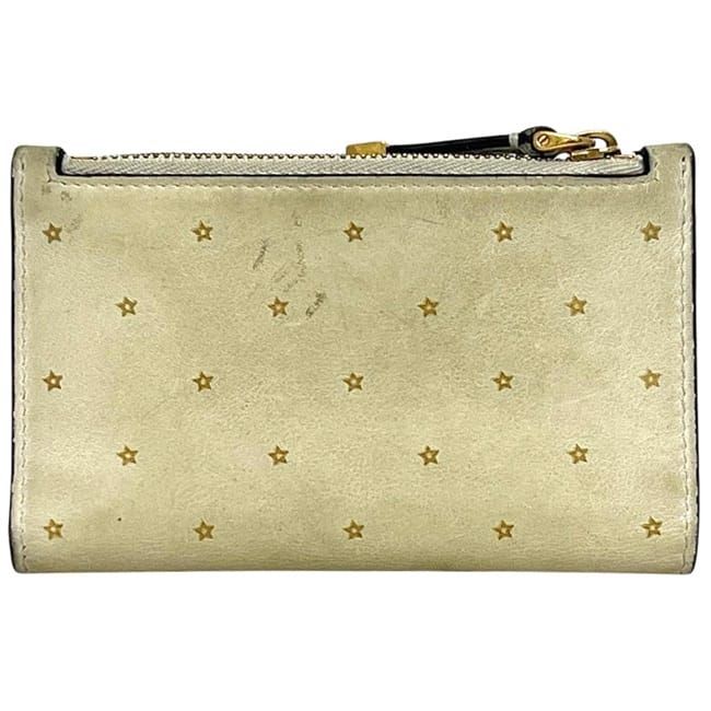 Dior Bifold Wallet Beige Star Pattern Leather — view 2