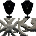 Gucci Necklace Silver Interlocking Clover 925 Sterling Faux Pearl — view 3