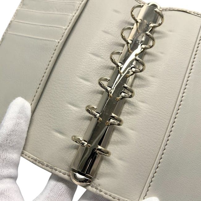 Gucci Notebook Cover Beige White Guccissima Line 6 Holes System Leather Agenda — view 6