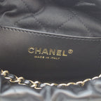 Chanel Black Shiny Calf 22 Mini Pearl Chain Shoulder — view 6