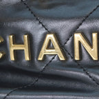Chanel Black Shiny Calf 22 Mini Pearl Chain Shoulder — view 7