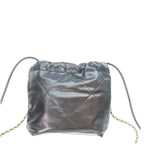 Chanel Black Shiny Calf 22 Mini Pearl Chain Shoulder — view 3
