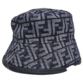 Fendi Zucca Pattern FF Logo Denim Bucket