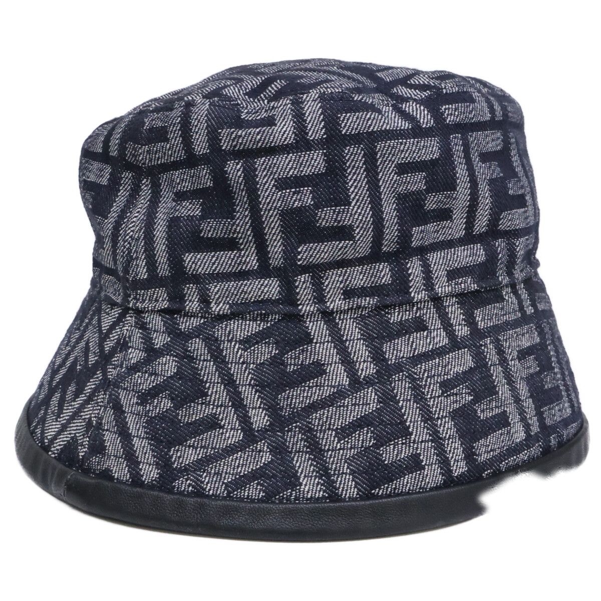 Fendi Zucca Pattern FF Logo Denim Bucket