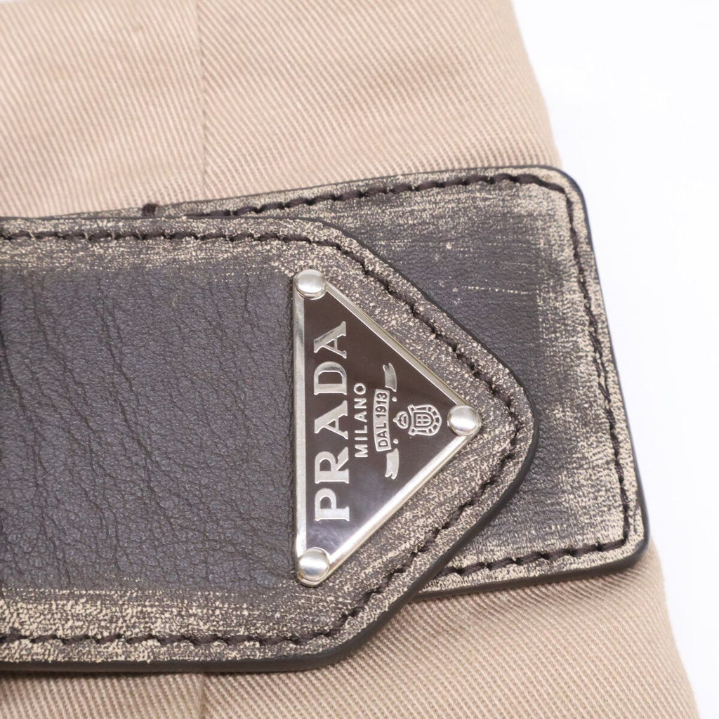 Prada Triangle Logo Leather Belt Pleats 36 — view 6