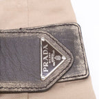 Prada Triangle Logo Leather Belt Pleats 36 — view 6
