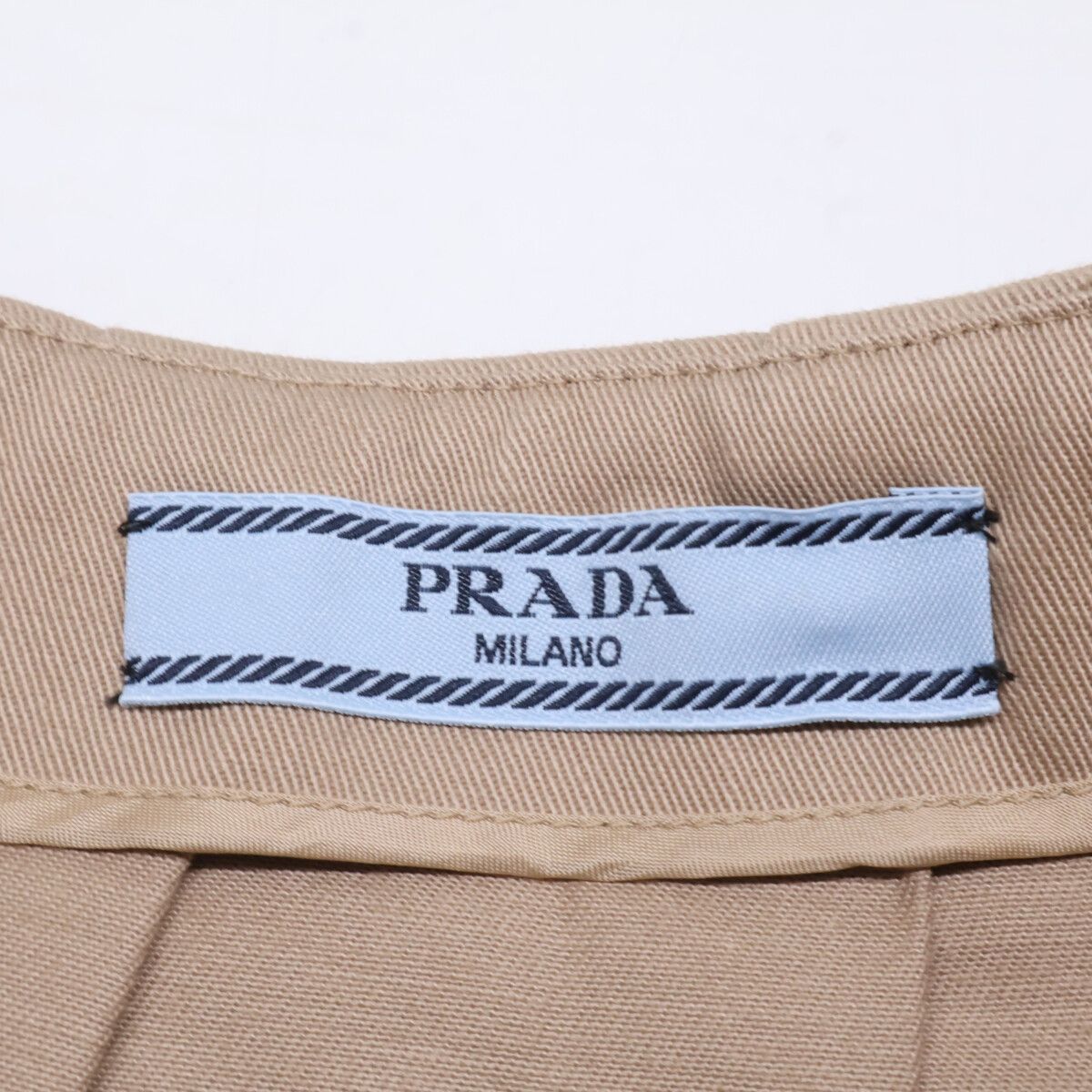 Prada Triangle Logo Leather Belt Pleats 36 — view 3