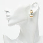 Chanel CC Logo Stud Earrings Gold Faux Pearl — view 5