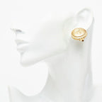 Chanel CC Logo Round Earrings Gold Plated — view 5