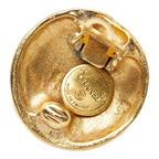 Chanel CC Logo Round Earrings Gold Plated — view 4