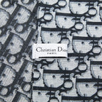 Dior Trotter Number 2 Scarf Navy White Cotton — view 2