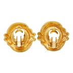 Chanel CC Logo Earrings Gold Turquoise Plated Stone — view 3
