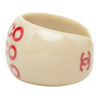 Chanel CC Logo Ring Gray Plastic — view 3