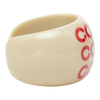 Chanel CC Logo Ring Gray Plastic — view 4