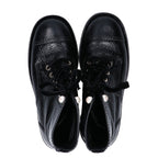 Chanel a Black Leather Velour Faux Pearl Button Boots 36c — view 5
