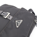 Prada Shoulder Bag Crossbody Nylon Leather Nero Black Silver — view 6