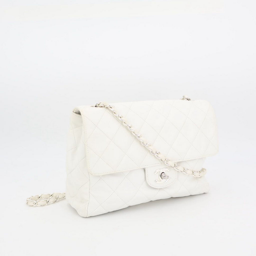 Chanel Quilted 25 Caviar Leather Double Flap Chain