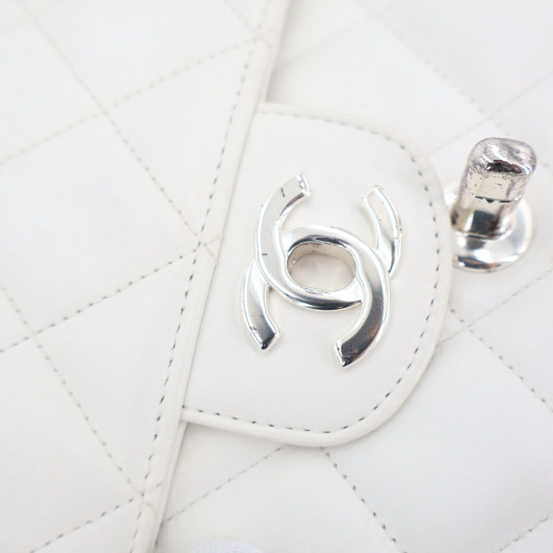 Chanel Quilted 25 Caviar Leather Double Flap Chain — view 6