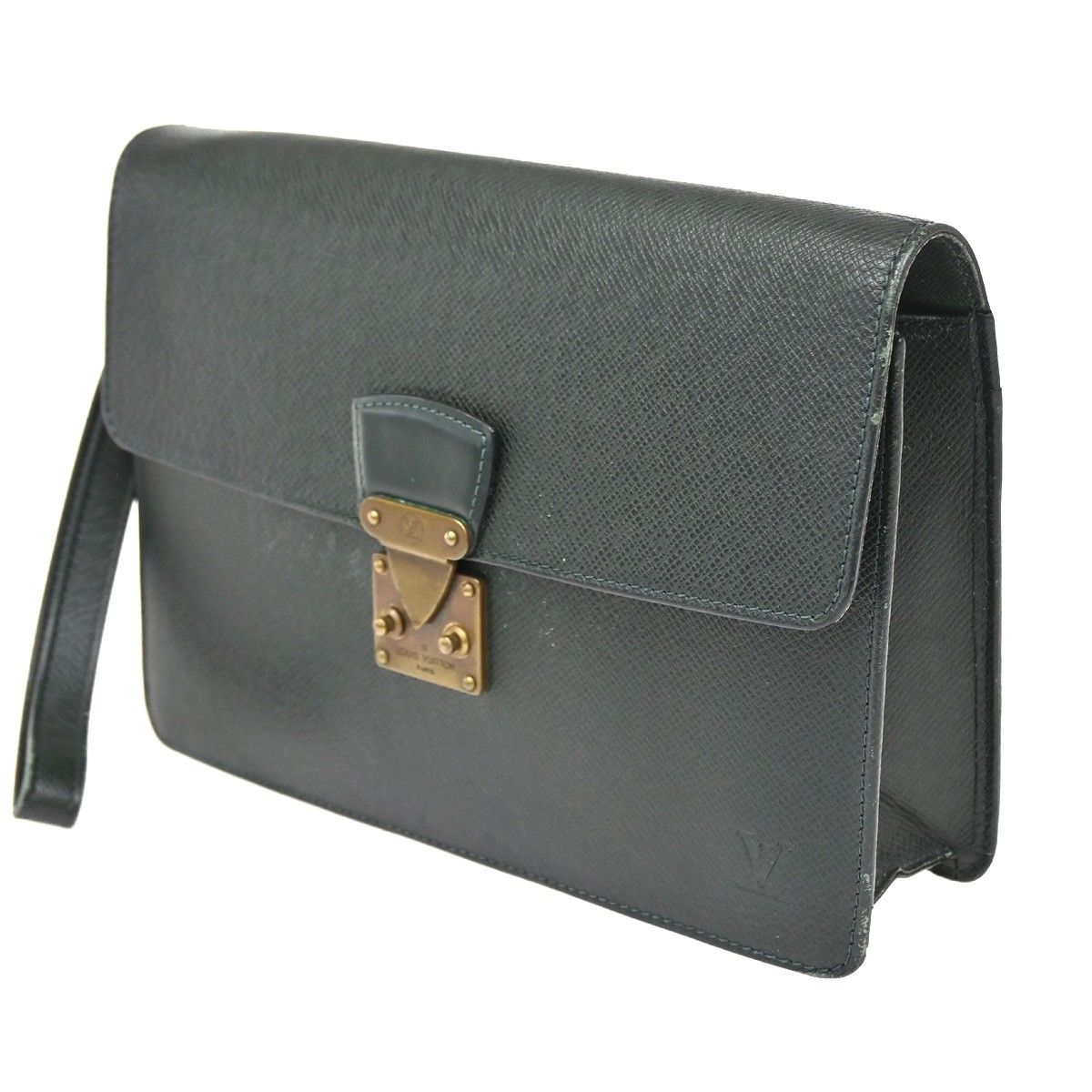 Louis Vuitton Clutch Pochette Deep Green Taiga — view 2