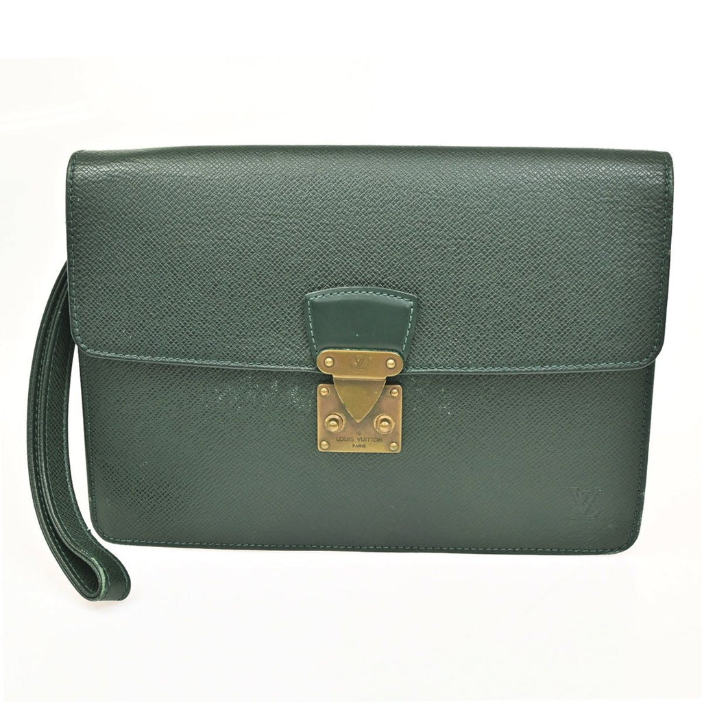 Louis Vuitton Clutch Pochette Deep Green Taiga