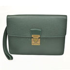 Louis Vuitton Clutch Pochette Deep Green Taiga