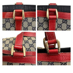 Gucci Abbey Beige Red Gold GG Canvas Leather Tote — view 7