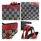Gucci Abbey Beige Red Gold GG Canvas Leather Tote — view 8