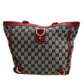 Gucci Abbey Beige Red Gold GG Canvas Leather Tote