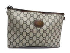 Gucci Clutch Vintage Plus Beige Brown Leather Second