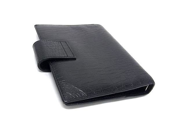 Gucci Notebook Cover Black Leather 6 Hole Type Agenda — view 2
