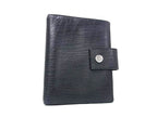 Gucci Notebook Cover Black Leather 6 Hole Type Agenda