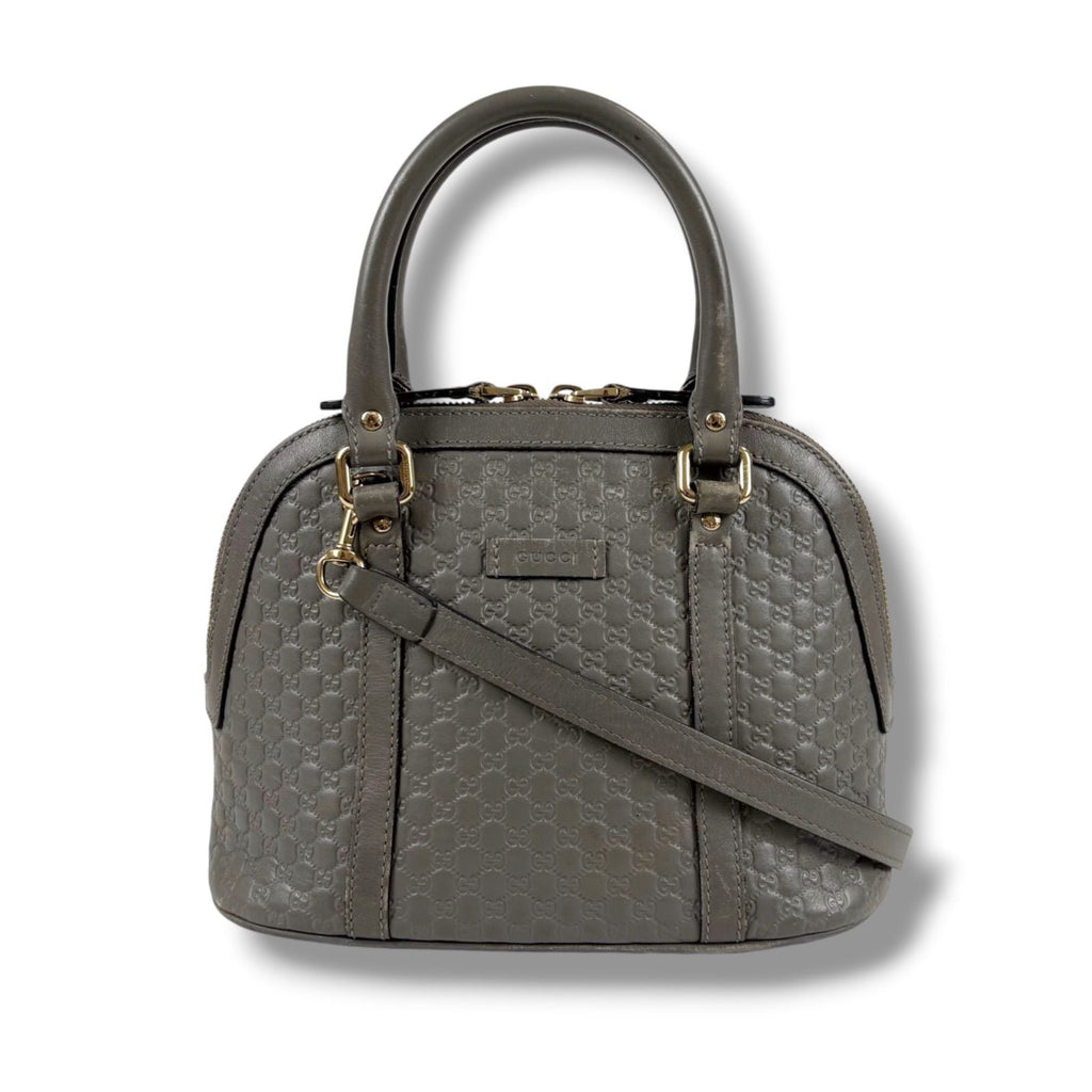 Gucci Micro Guccissima Leather 2-Way Shoulder Bag Light Gray