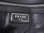 Prada Handbag Triangle Logo Navy Saffiano Leather Business Briefcase Silver — view 6