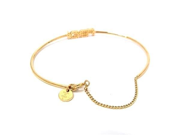 Fendi Bracelet Graffiti Gold Metal Rhinestone — view 2