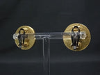 Chanel Earrings CC Logo Gold Orange Metal Clip on — view 2
