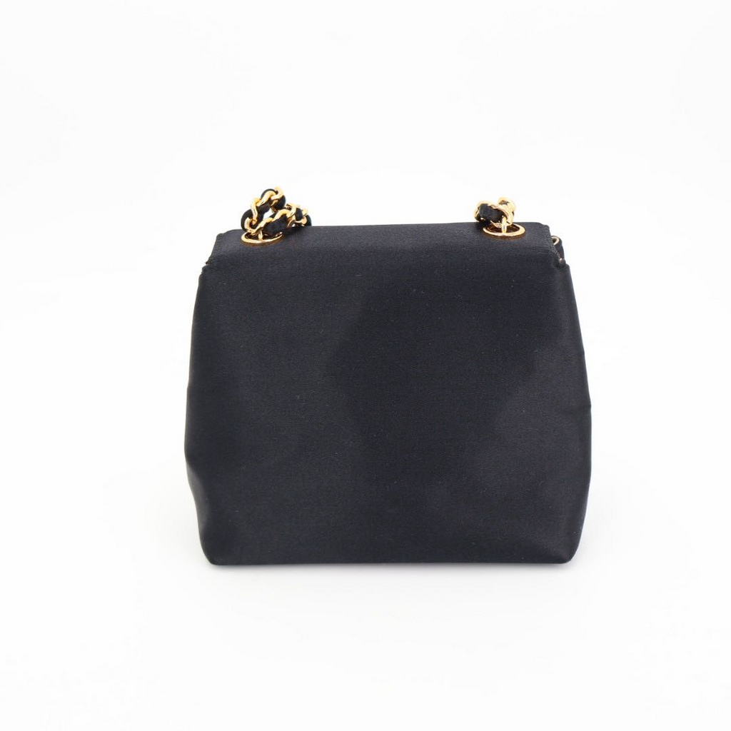Chanel Quilted Satin Camellia Shoulder — view 5