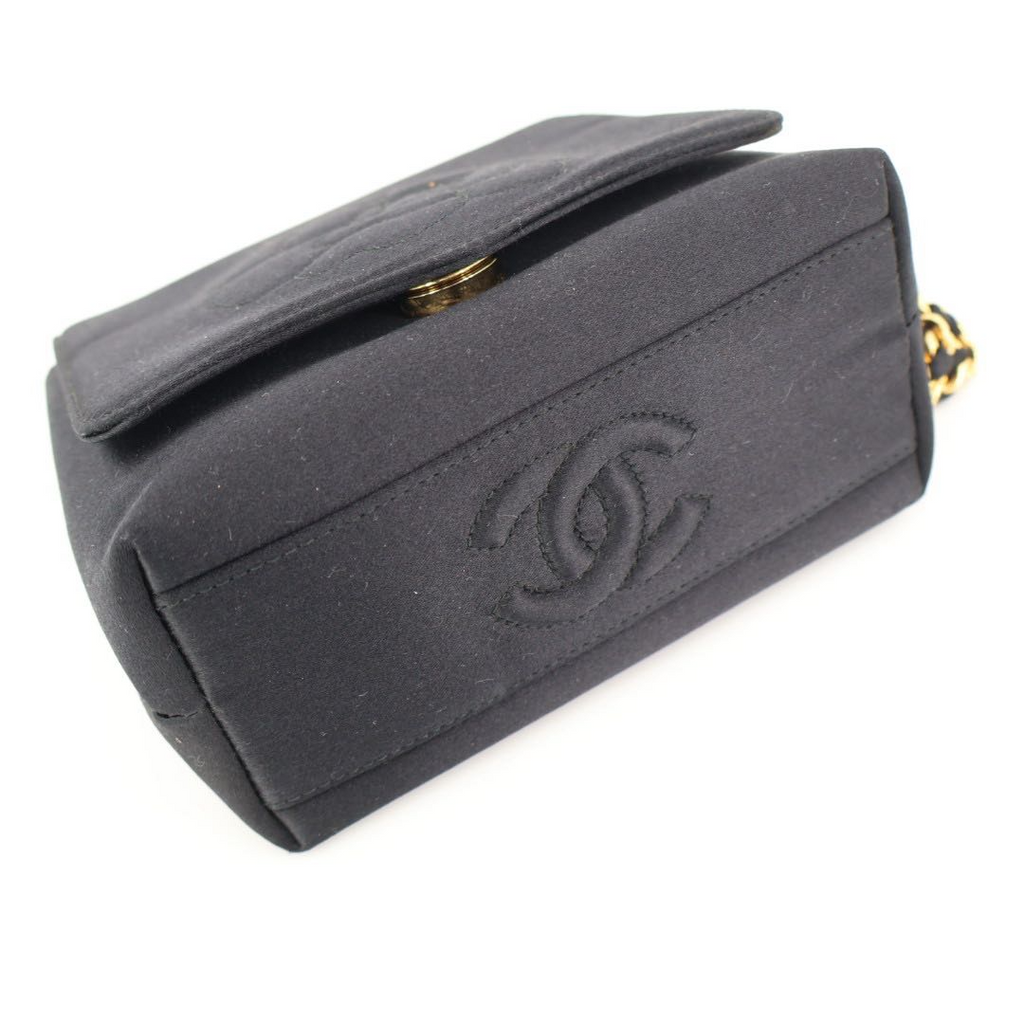 Chanel Quilted Satin Camellia Shoulder — view 8