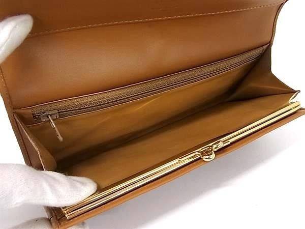 Celine Wallet Macadam Pattern Brown Leather Bifold Kiss Lock — view 4