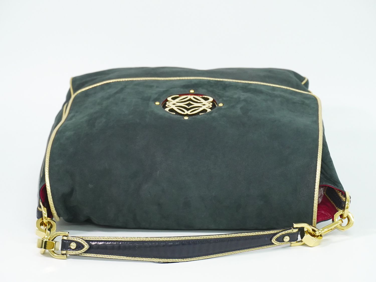 Loewe Maia Anagram Shoulder Bag Suede Leather Black — view 5
