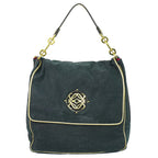 Loewe Maia Anagram Shoulder Bag Suede Leather Black