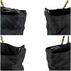 Prada Triangle Logo Quilted Processing Chain Shoulder Bag Black Nero Tessuto — view 7