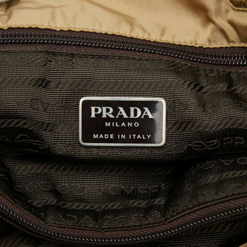 Prada Tote Shoulder Bag Brown Nylon — view 7