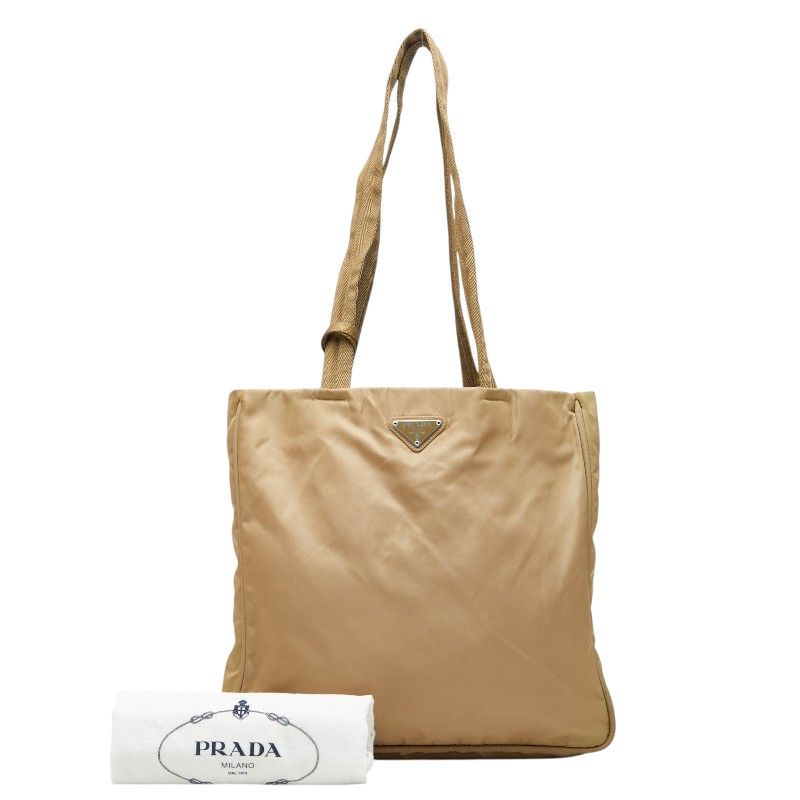 Prada Tote Shoulder Bag Brown Nylon — view 9