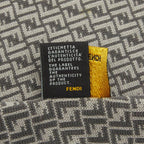 Fendi Micro FF Jacquard Shawl Gray Wool 1- Scarf — view 8
