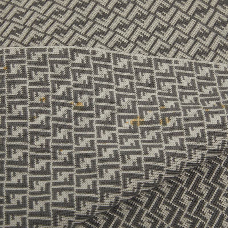 Fendi Micro FF Jacquard Shawl Gray Wool 1- Scarf — view 3
