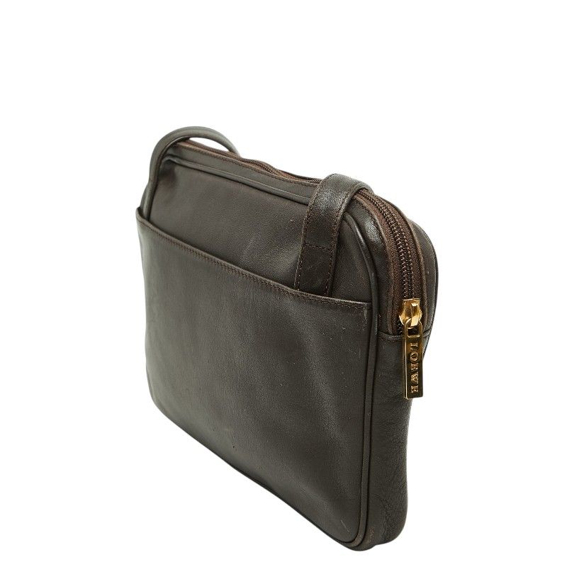 Loewe Anagram Crossbody Shoulder Bag Brown Leather Suede — view 2