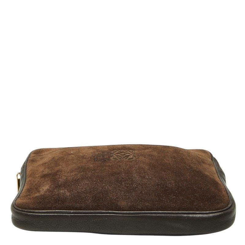 Loewe Anagram Crossbody Shoulder Bag Brown Leather Suede — view 3