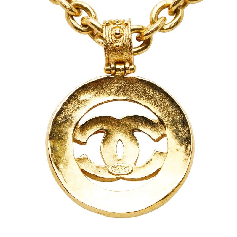 Chanel CC Logo Gripoix Necklace Gold Plated — view 3