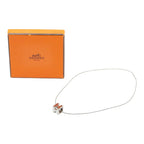 Hermes Cage de Ash Cube Necklace Silver Metal — view 7