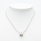 Hermes Cage de Ash Cube Necklace Silver Metal — view 8